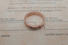 NewCartlerLOVE&Ring 18k.Yellow Gold 3.6 mm Wedding Band Size US 7