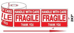 1 Roll 500 2 x 3 FRAGILE HANDLE WITH CARE Stickers Labels