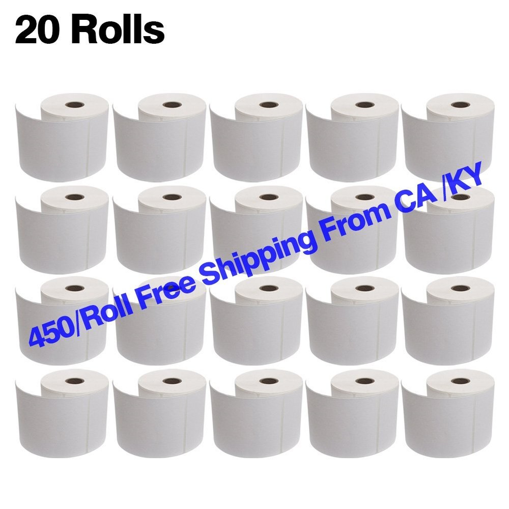 20 Rolls 4×6 Direct Thermal Labels 450 Per Roll For Zebra Eltron 2844 ZP-450