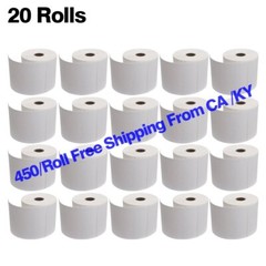 20 Rolls 4×6 Direct Thermal Labels 450 Per Roll For Zebra Eltron 2844 ZP-450