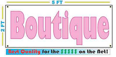 PINK BOUTIQUE Banner Sign w/ Vintage Retro Look for Resale Shop Antique Store