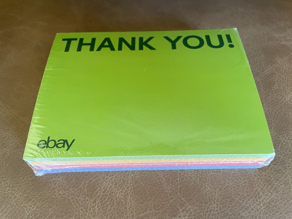 Ebay Branded Thank You Cards New in Packaging Red, Blue, Green and Yellow