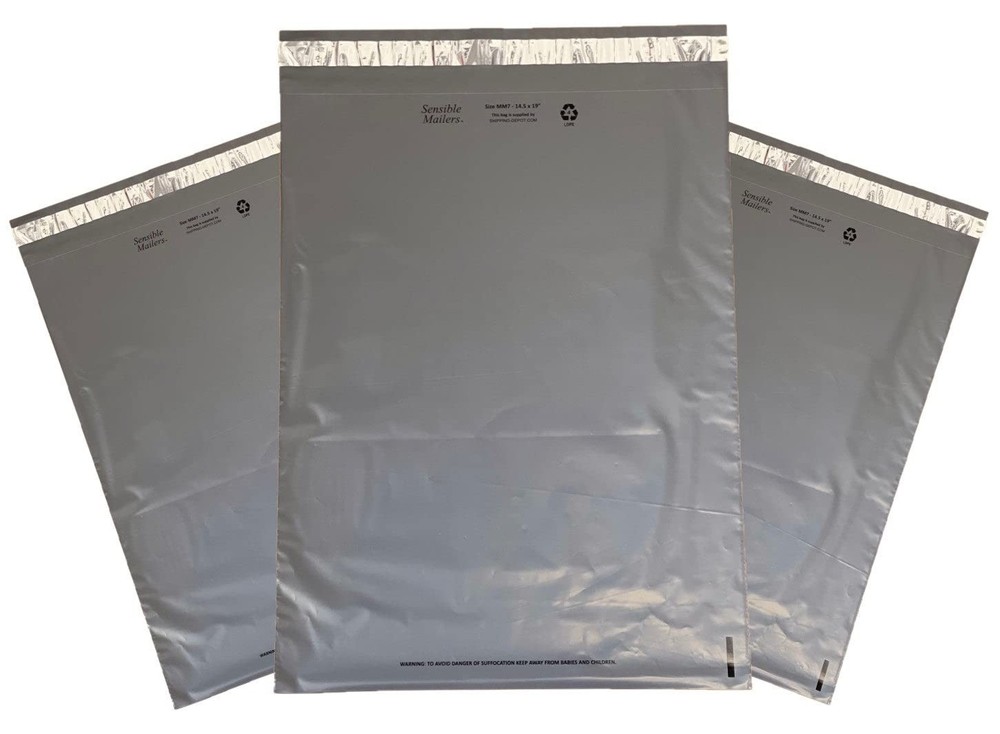 Sensible Mailers – 50 Pack of 19×24” Fully Recycled Poly Mailers Grey – Shipp…