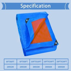 Heavy Duty Waterproof Tarp 10×20 FT, 6 Mil Thick Tarpaulin Cover with Reinfor…