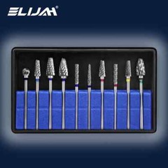 10 Pcs Dental Lab Polishing Bur Drills Tungsten Steel Carbide Burs Burrs 2.35mm