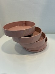 Vintage InterDesign 4 Tier Swivel Desk Organizer Pink Color ( no lid)