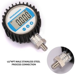 Digital Pressure Gauge 3-1/8″ Dial, 0-100 PSI Bar Mpa Kpa, 1/4″ NPT, 0.25% Accur