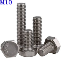 M10 x 1.5 Stainless Steel Hex Head Bolts Full Thread Hex Cap Screws A2-70 DIN933