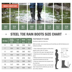HISEA Men’s Boots Steel Toe Safety Work Boots Muck Mud Farm Gardening Rain Boots