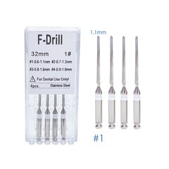 4/pk Dental Endodontic Endo Root Canal Fiber Post Drills 1.1mm 1.3mm 1.6mm 1.9mm