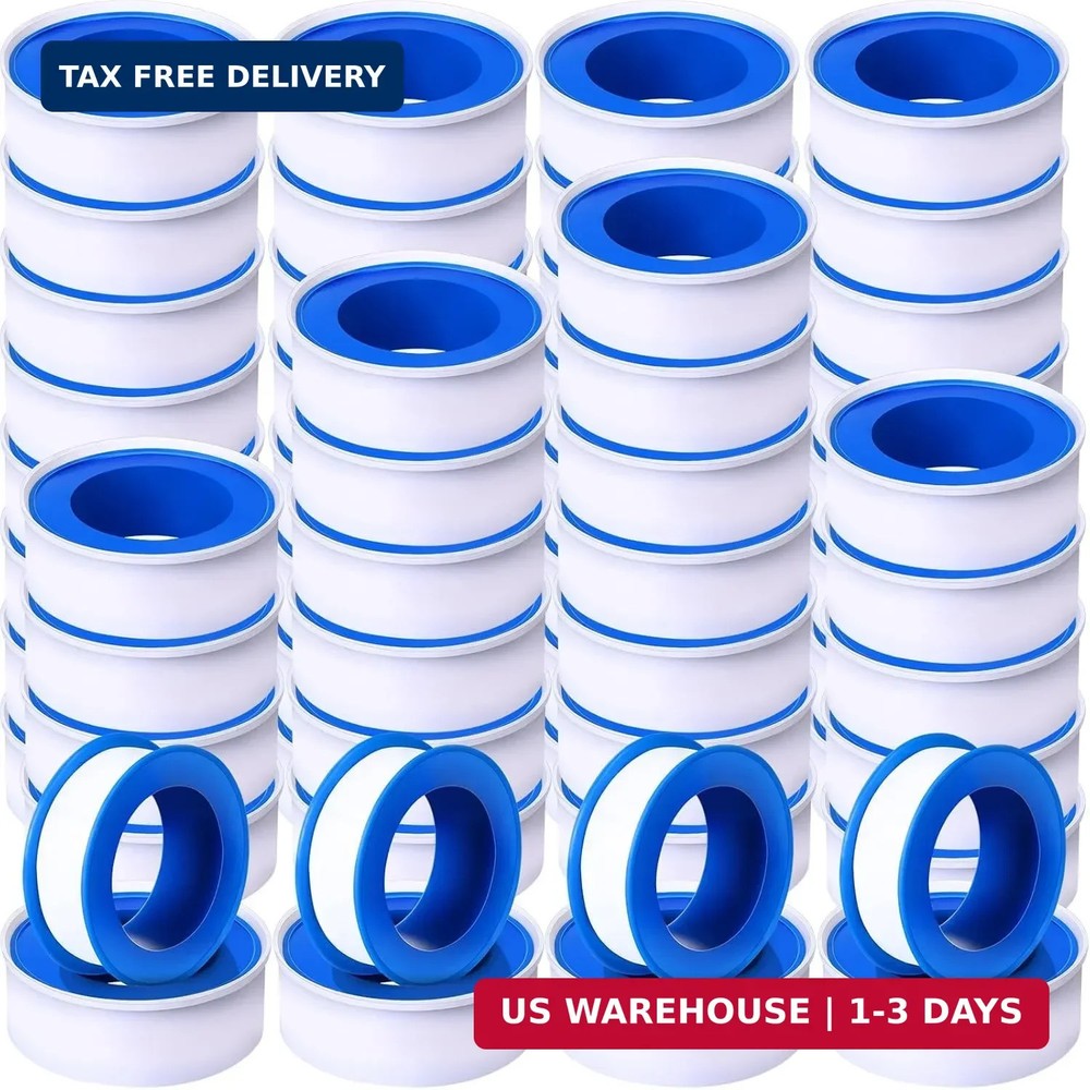 Pushglossy 200 Rolls PTFE Tape 1/2 x 520 Inches Plumbers Waterproof Sealant Plum