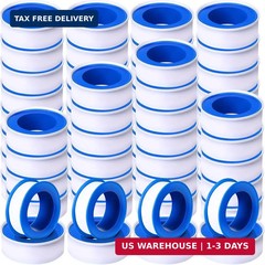 Pushglossy 200 Rolls PTFE Tape 1/2 x 520 Inches Plumbers Waterproof Sealant Plum