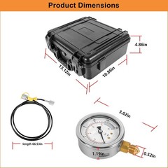 Hydraulic Pressure Test Kit w/5 Gauges(150 1500 4000 6000 10000PSI)for Excavator