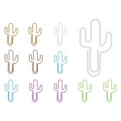 12Pcs Paper Clip, Cactus Shape Paper Clip Small Cute Bookmarks, Multicolor