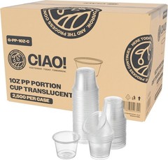 1OZ PP Clear Portion Cup,Lids Sold Separately Case of 2,500