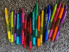 Inc Clip Clicks Retractable Ball Point Pens 1.0mm 20 Pens ~ Multicolor Ink