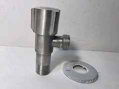 SUS 304 Angle Water Stop Valve G1/2 Male Thread 2 Way Rotary Stainless Steel