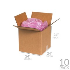 UOFFICE Cube Corrugated Boxes 24″ x 24″ x 24″ Shipping Cartons Bundle of 10