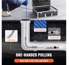 Vevor Sewer Pipeline Inspection Camera 7 in. Screen 98 ft with DVR 16GB SD Card