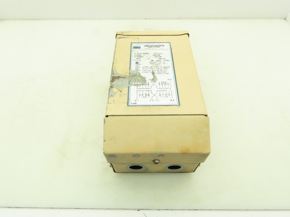 Emerson HS1F750B Hevi-Duty Transformer 0.75 KVA 1 Ph HV 240/480V LV 120/240V