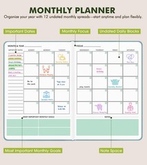 Undated Weekly and Monthly Planner, Hardcover Leather Calendar Blank Planner,…