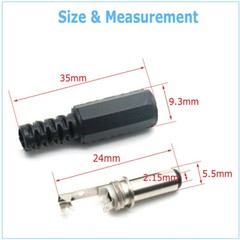 20 PC MALE BARREL JACK PLUG FEMALE SOCKET PANEL MOUNT DC 12V POWER CONNECTORS