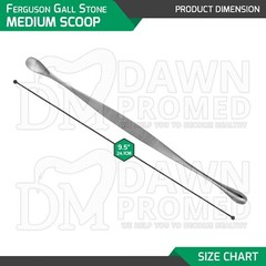 3 Pcs Ferguson Gall Stone Scoop 9.5″ S,M,L Double Ended Set Surgical OB/GYN Inst