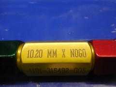 9.80 & 10.20 MM CLASS X SMOOTH PIN PLUG GAGE GO NO GO 10 MM 10.0 .3750 -.0108