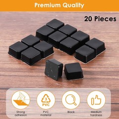 Rubber Feet for Electronics 40PCS Tall Black+Clear, Bumpers
