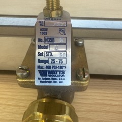 Watts Regulator N35B Pressure Regulator Valve Size ¾ Set: 50Psi Range: 25-75Psi