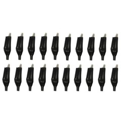 20pcs Black Red Soft Plastic Coated Testing Probe Aligator Clips Crocodile P2001