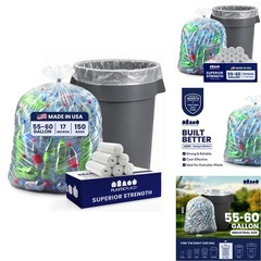Plasticplace 55-60 Gallon Trash 17 High Density Garbage Can 36 X 60 150 Count