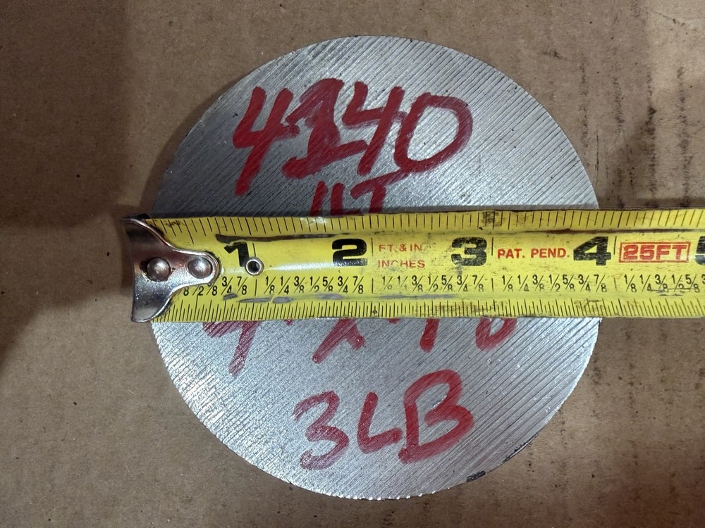 1 Slice 4140 Hot Rolled Steel Bar Round Stock Heat Treated 4 1/2” OD x ~1/2”