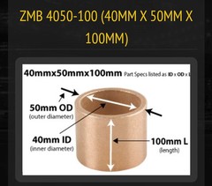 ASB Bronze Bearing Sleeve ZMB 4050-100 (40mm x 50mm x 100mm)
