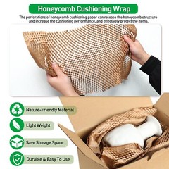 50 Pcs, 10.6″ x 14.5″ Bubble Cushioning Wrap Honeycomb Packing Paper Sheets
