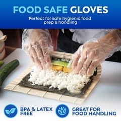600 Pack Disposable Food Service Gloves, BPA & Latex-free Hdpe, Clear