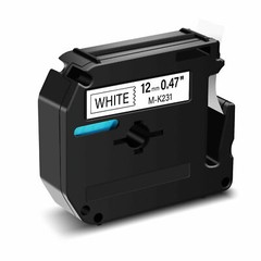 4PK Label Tape M-K231 MK231 M231 Black on White 12MM 1/2″ for Brother PT-65