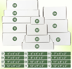 50 Pack 7″X5″X2″ Inch Small Shipping Boxes White Corrugated Cardboard Box for Sm