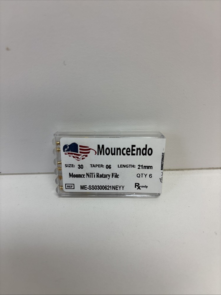 6/Pk Endodontics Size 30 Taper: .06 LENGTH 21mm NiTi Rotary Files