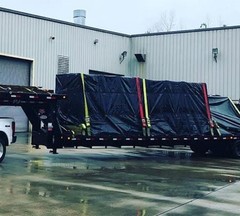 16’x24′ Flatbed Truck Heavy Duty Tarps – 18Oz Vinyl Black Steel Tarp (4′ Drop)