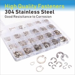 327Pcs Stainless Steel E-Clip C-Clips Circlip Kit Retaining Ring Assortment Set