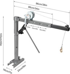 1100 lbs Pickup Truck Crane Hoist Crane 360° Swivel Hoist Lift with Manual Winch