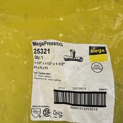 Viega 25321 Viega Megapressg Tee, 1-1/2″ X 1-1/2″ X 1-1/2″