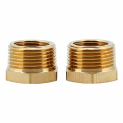 U.S. Solid 2pcs Brass Pipe Fitting Reducer Bushing, MNPT 1″ x FNPT 3/4″
