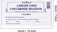 Larger Lines 20 Pack Checkbook Register, Check Registers for Personal Use, Blank