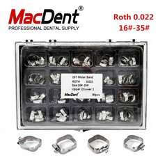 Dental Orthodontic Bands With Buccal Tube 1st Molar Roth/MBT 022″ 16#-35 MacDent