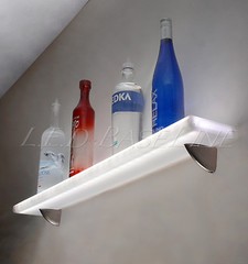 24″ Floating Wall Shelf Display with Color Changing L.E.D. Lights