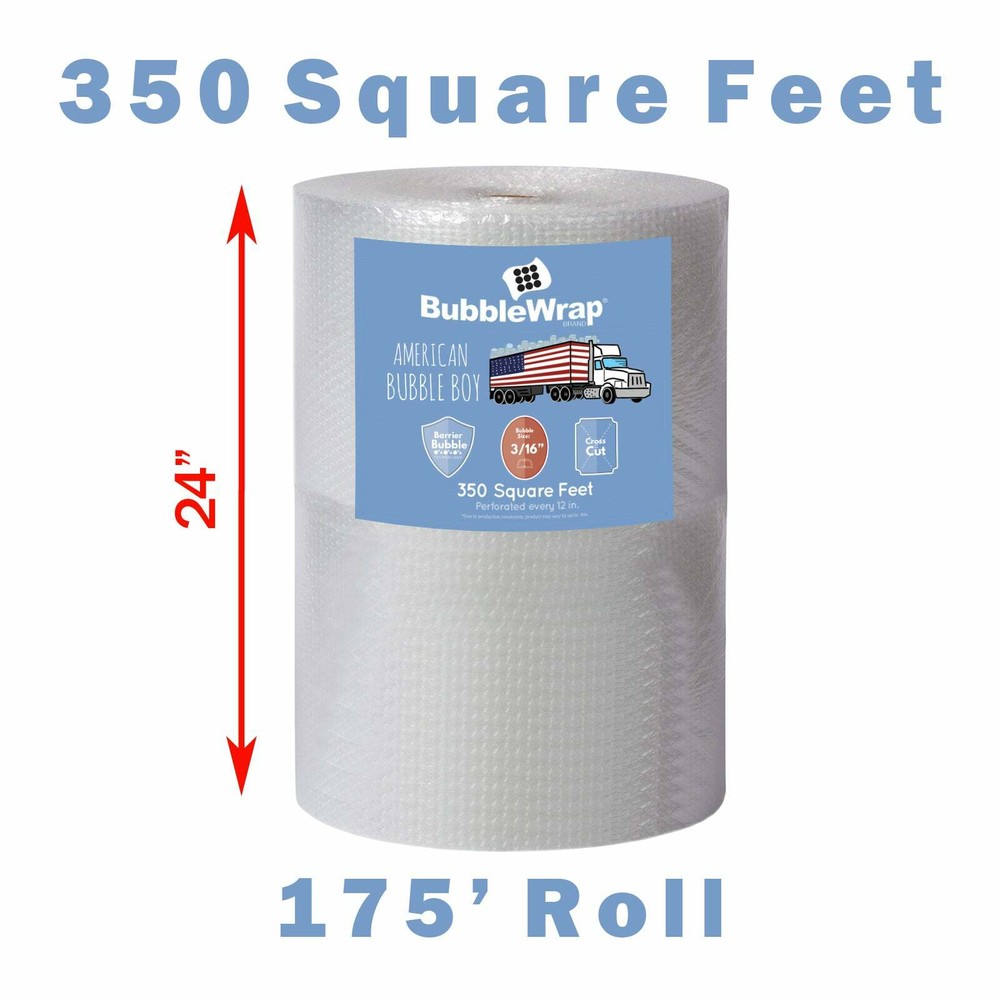 24″ Small Plus (3/16) American Bubble Boy Bubble Wrap – 350 Square feet