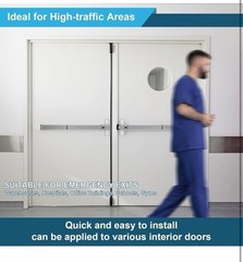 25.5″ Panic Exit Device – Stainless Steel Push Bar Lock for Single/Double Doors,
