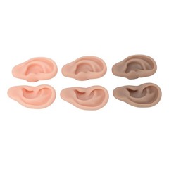 ¦3 Pairs Silicone Ear Model Soft Flexible Ears 3 Colors Artificial Reusable For